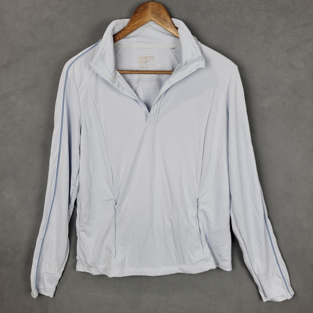 Mondetta Active Top Womens Large Gray Stretch Quarter Zip Relaxed Fit Thumb Hole